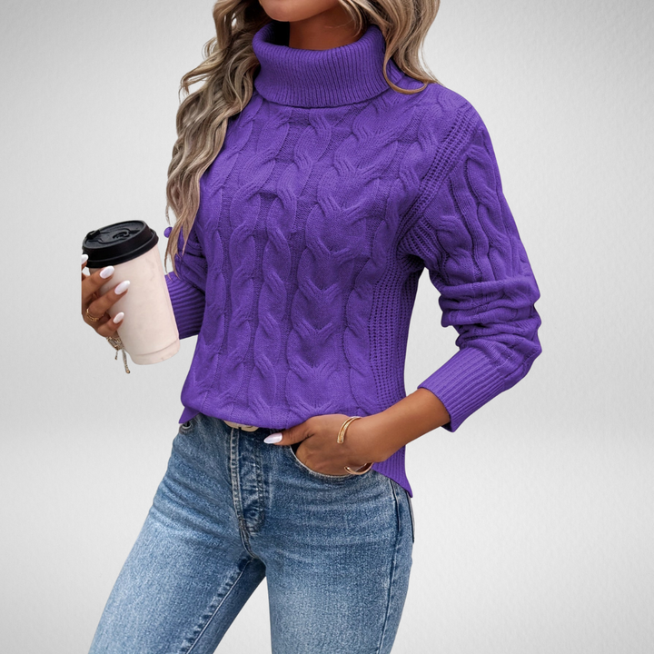 Ariane | Pull Col Roulé Torsadé