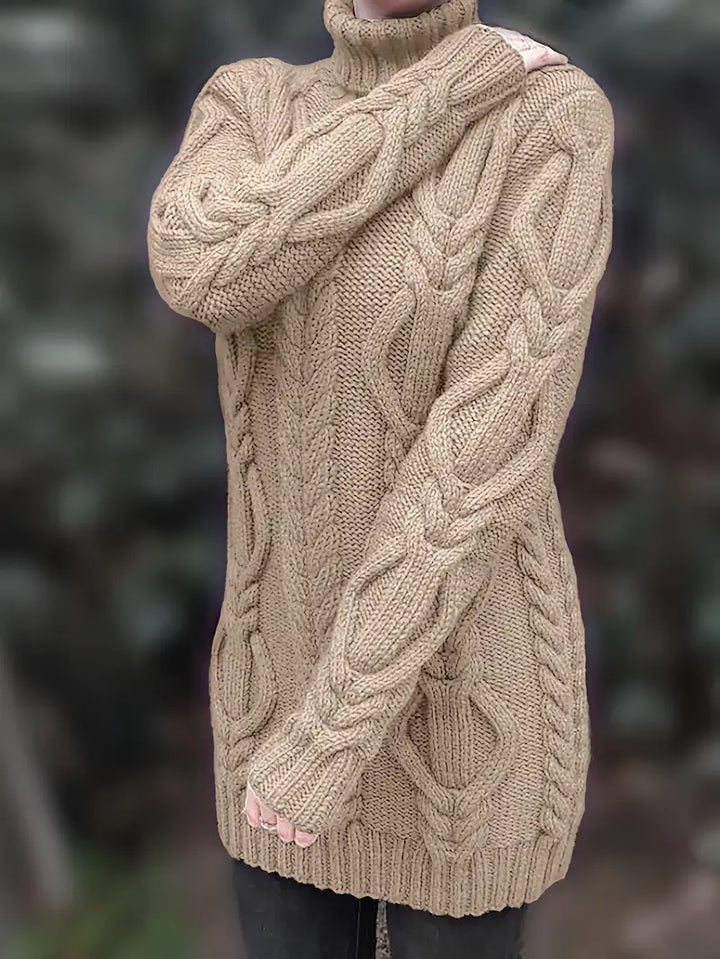 Valéria | Pull Long Torsadé d’Hiver