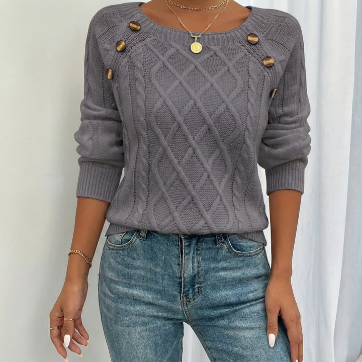 Pull Juliette | Col Carré & Boutons Bijoux