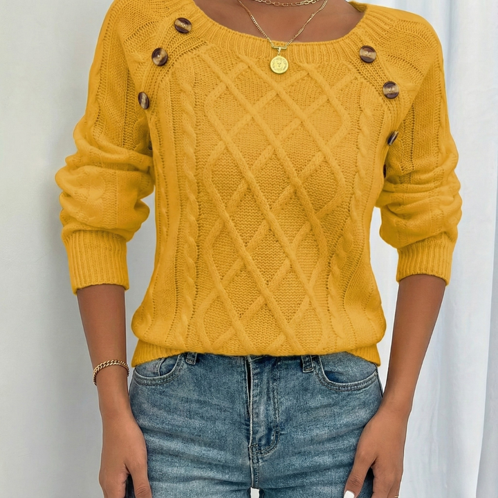 Pull Juliette | Col Carré & Boutons Bijoux