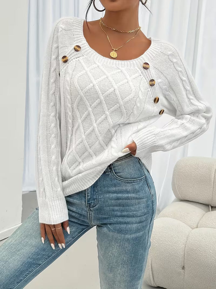 Pull Juliette | Col Carré & Boutons Bijoux