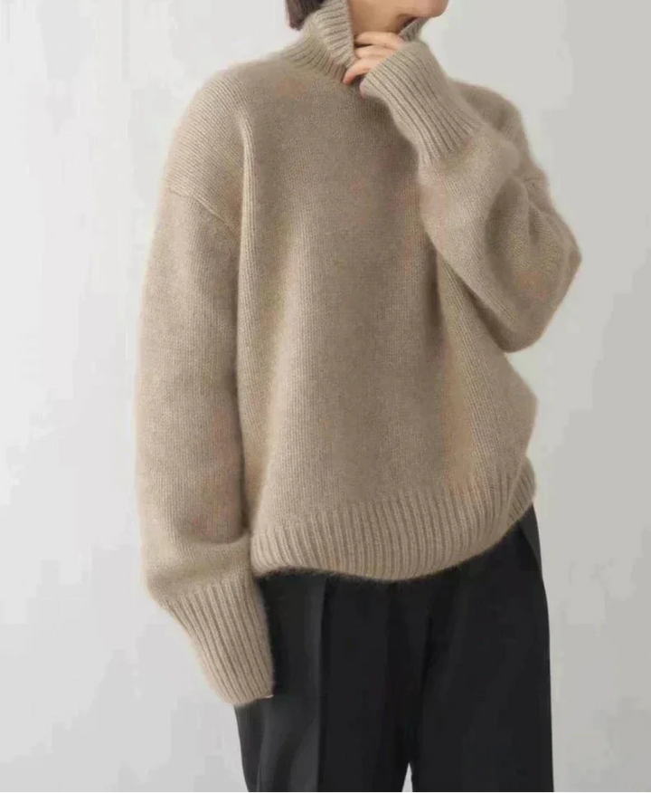 Élise | Pull en cachemire col roulé