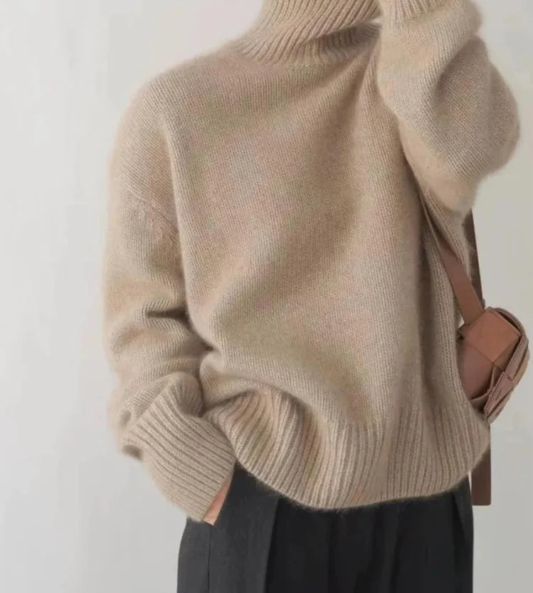 Élise | Pull en cachemire col roulé