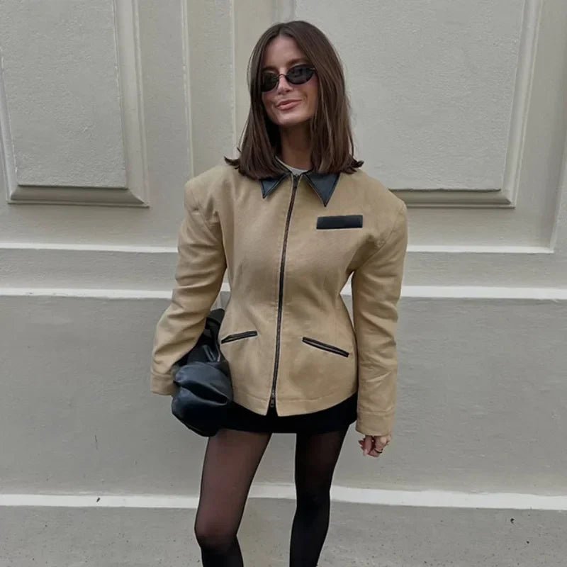 Brigitte Bordeaux | LeatherJacket Casual High Street Style