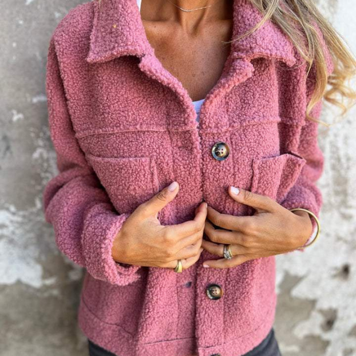 Aurore | Veste en sherpa à boutons