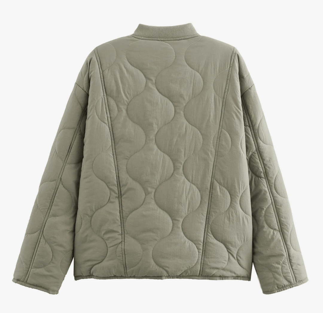 Brigitte Bordeaux | Veste matelassée chaude avec détail léopard