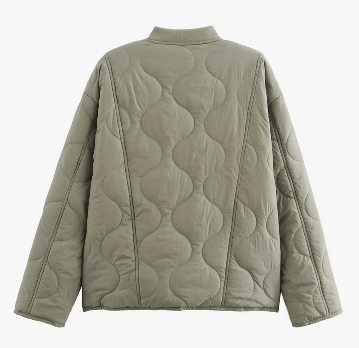 Brigitte Bordeaux | Veste matelassée chaude avec détail léopard