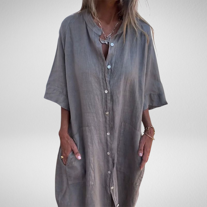 Brigitte Bordeaux | Robe Chemise Bohème Chic